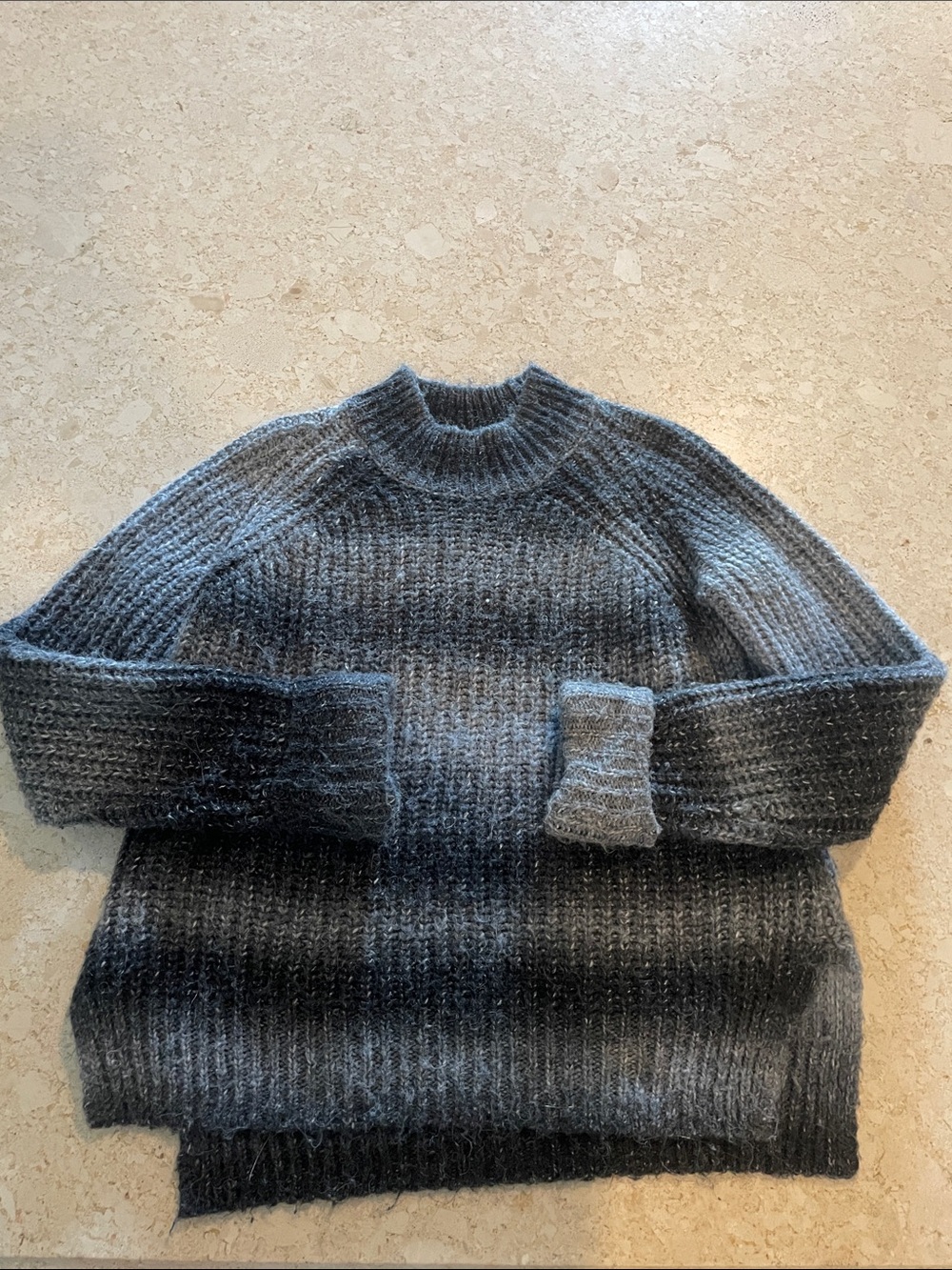 Old Navy Kids Gray Ombre Ribbed Pullover Sweater